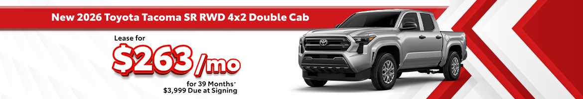 Lease a new 2026 Toyota Tacoma SR RWD 4x2 for only $263 per month