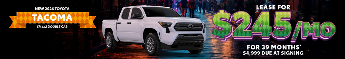 Lease a new 2026 Toyota Tacoma SR for only $245 per month